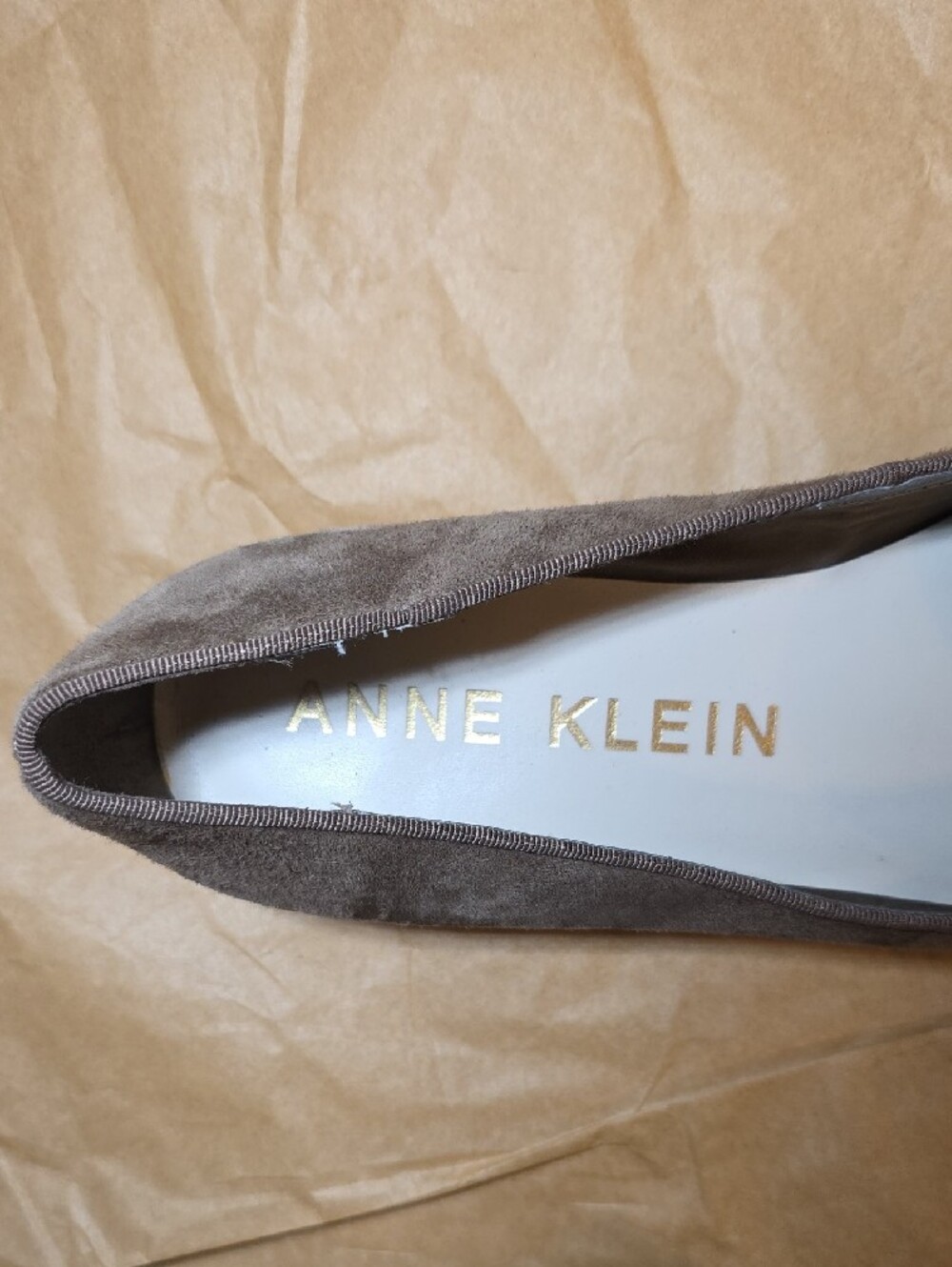 Anne Klein Taupe Suede Tassel Loafers - Picture 2 of 8
